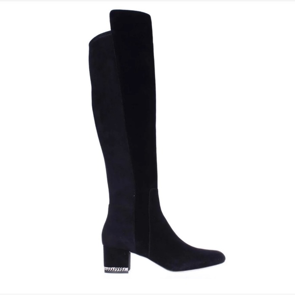Michael Kors Sabrina  Black Suede Leather Boots, Size 9 M - Picture 3 of 16